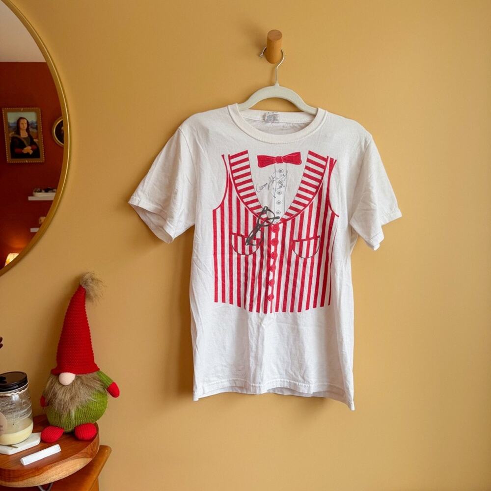 Jerzees DSW Tuxedo Print Novelty Graphic Tee White Size Large